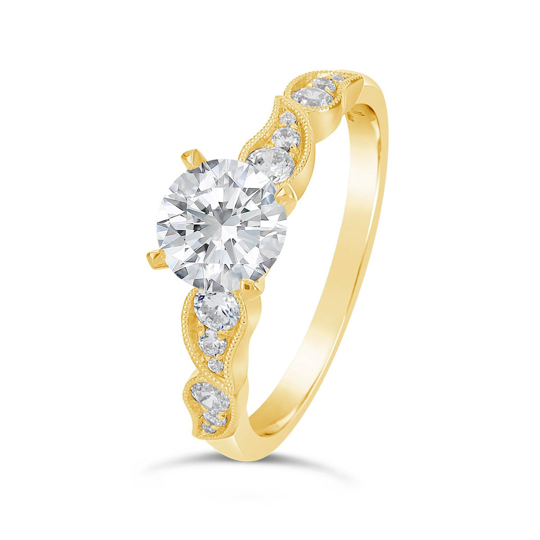 Vintage Style Diamond Engagement Ring