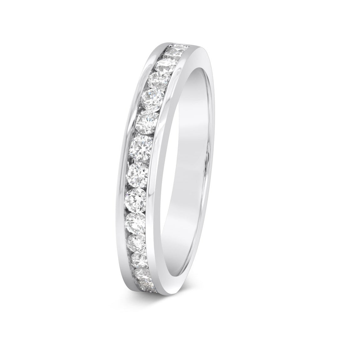 14K White Gold Channel Set Diamond Band - MR99090E