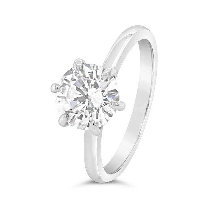 Six Prong Round Cut Diamond Engagement Ring