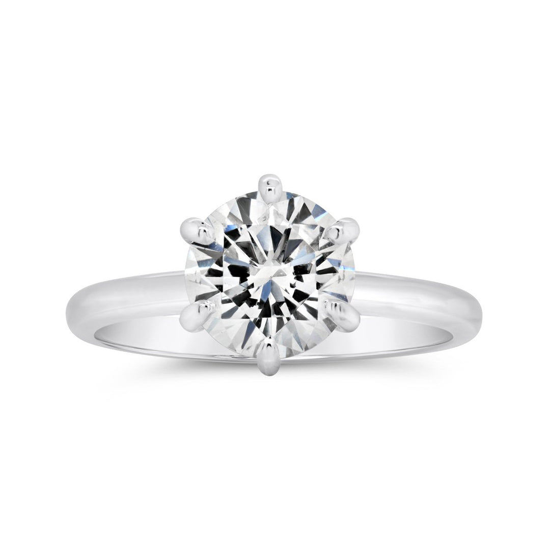 Six Prong Round Cut Diamond Engagement Ring