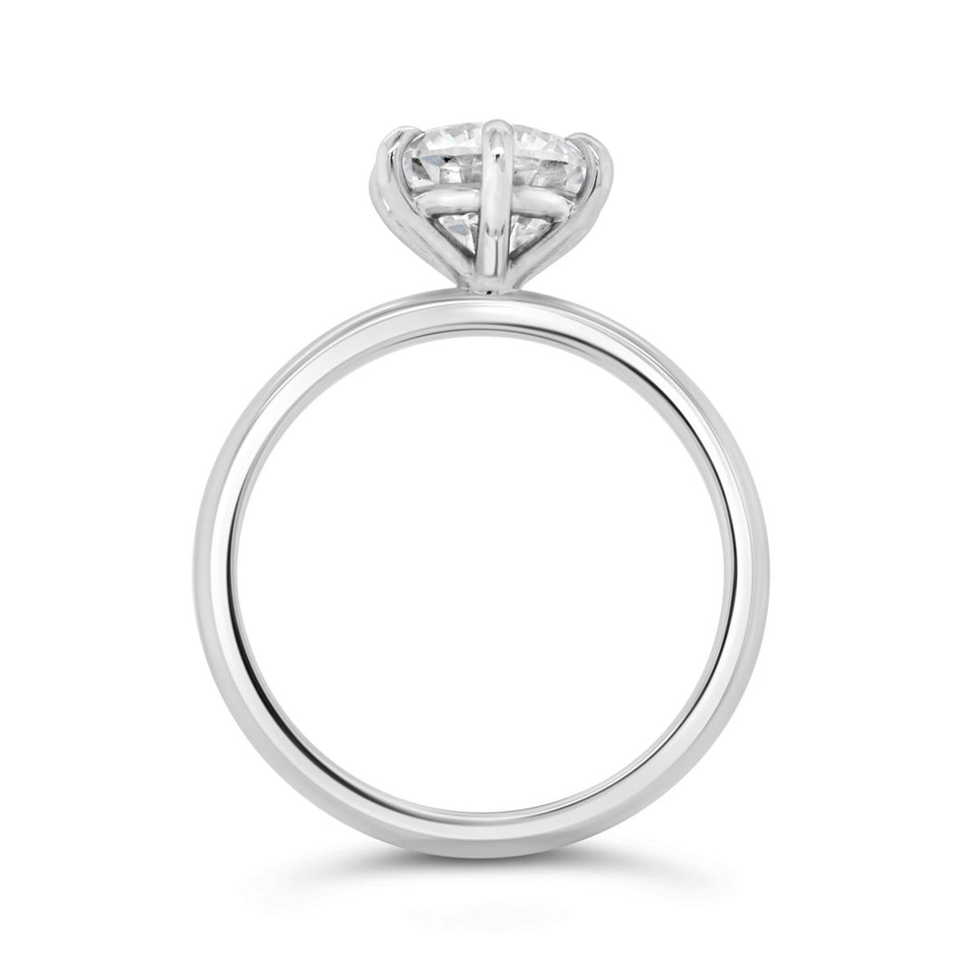 Six Prong Round Cut Diamond Engagement Ring