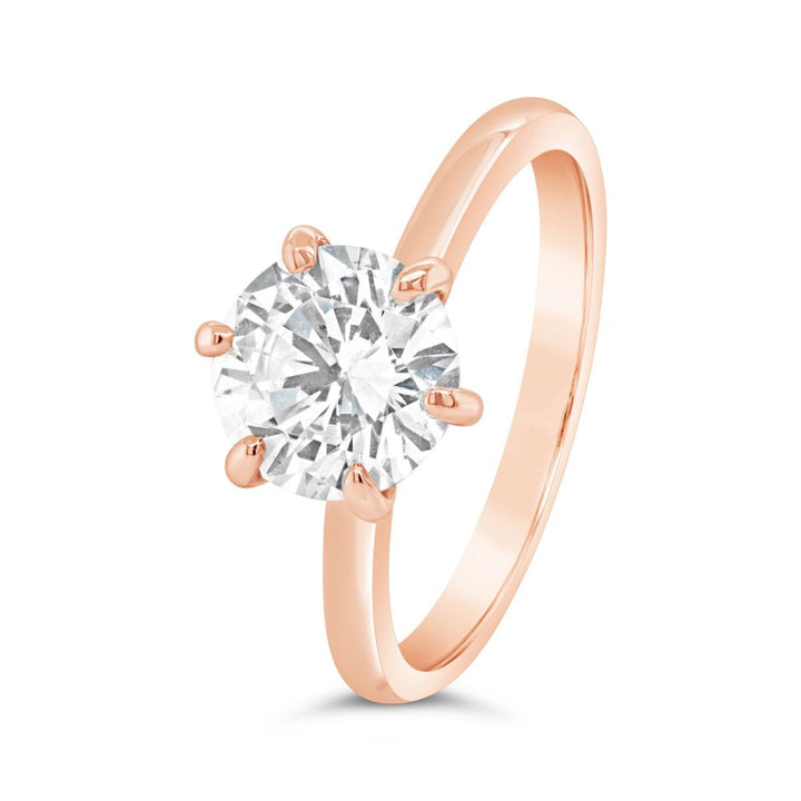 Six Prong Round Cut Diamond Engagement Ring