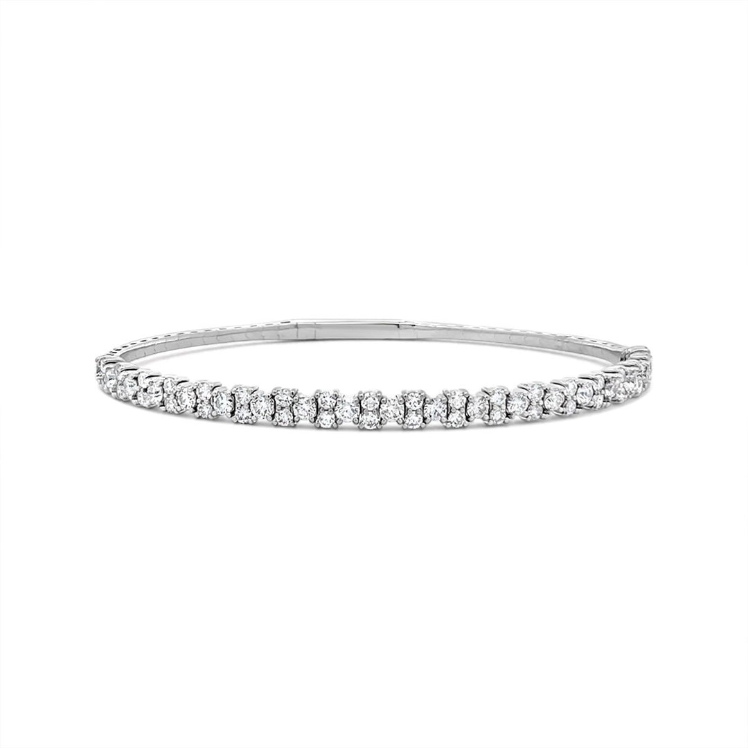 White Gold Diamond Bangle - BDD5322