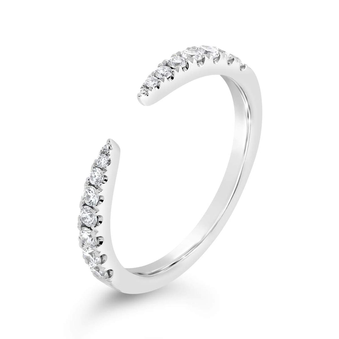 14K White Gold Open Diamond Band - 5GYR82