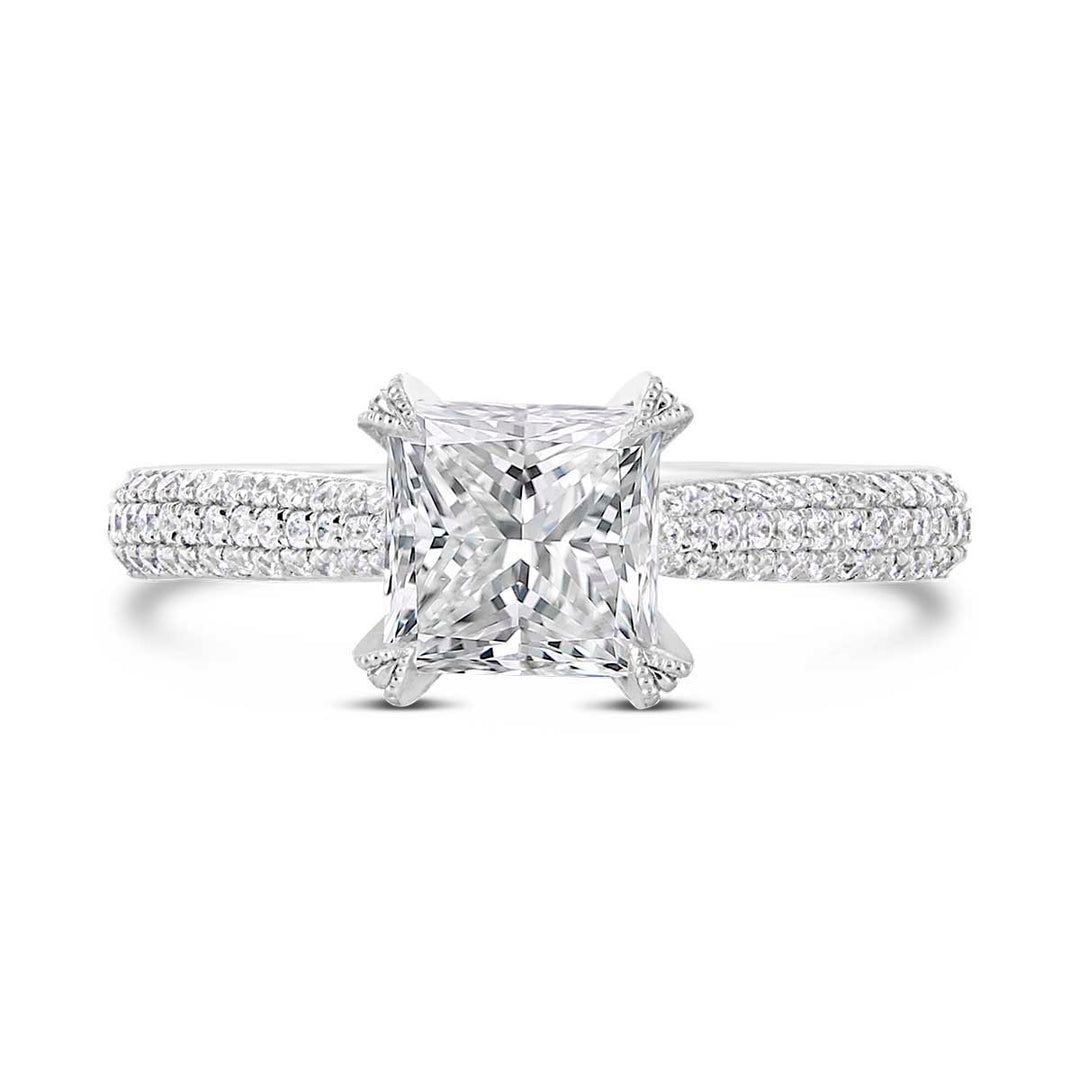 Pave Diamond Engagement Ring