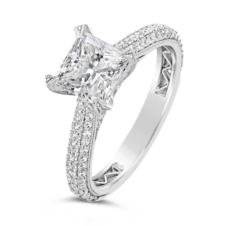 Pave Diamond Engagement Ring