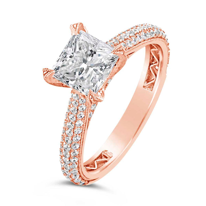 Pave Diamond Engagement Ring