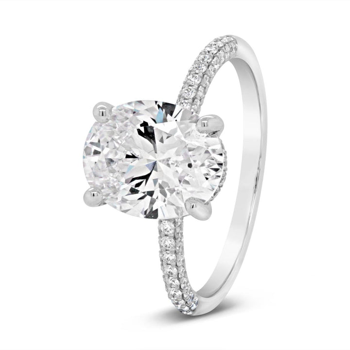 Hidden Halo Pave Diamond Engagement Ring - YJC3340R