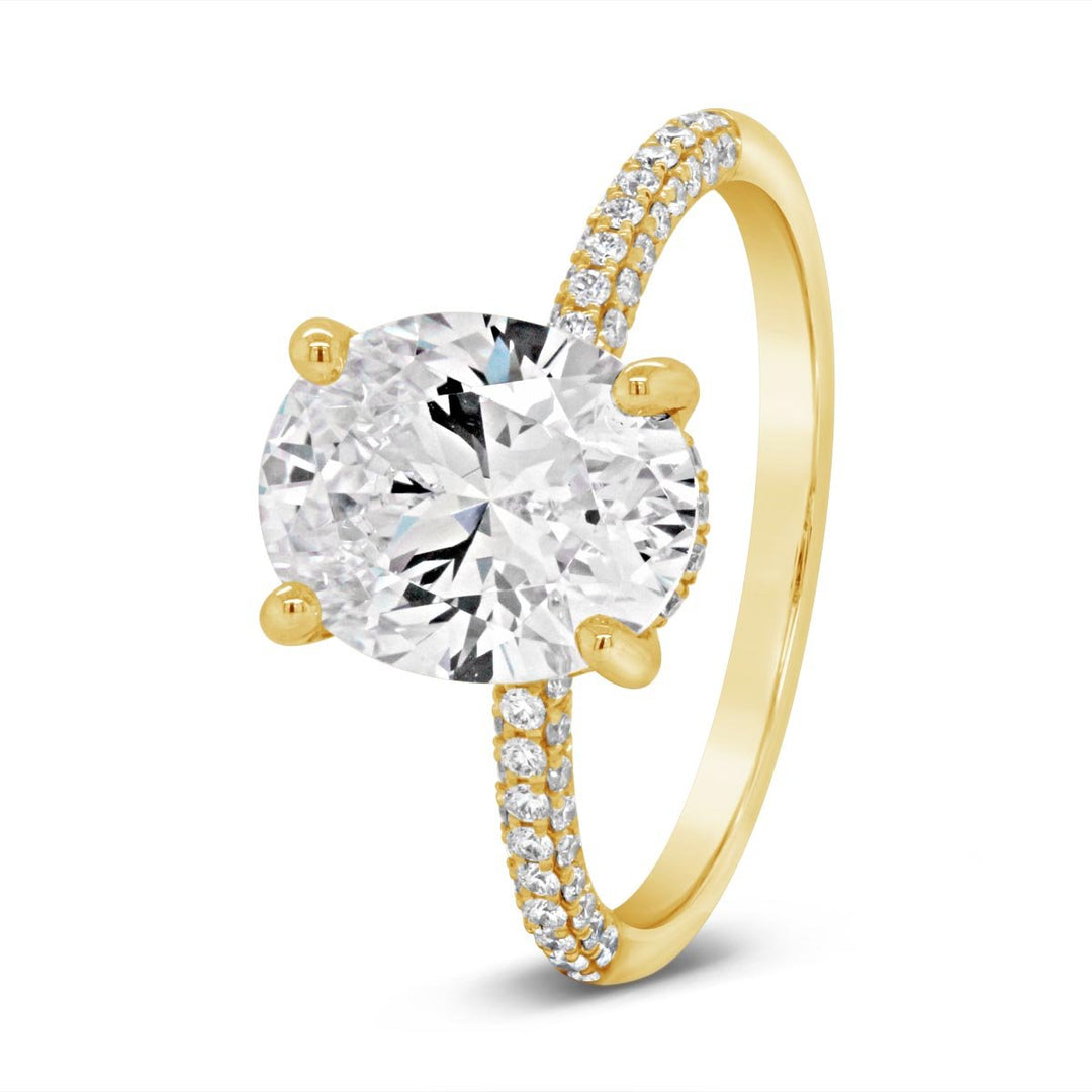 Hidden Halo Pave Diamond Engagement Ring - YJC3340R
