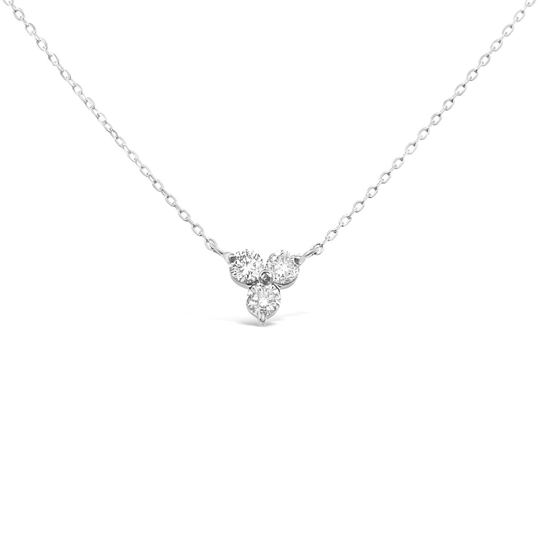 White Gold Diamond Cluster Necklace - N13251B
