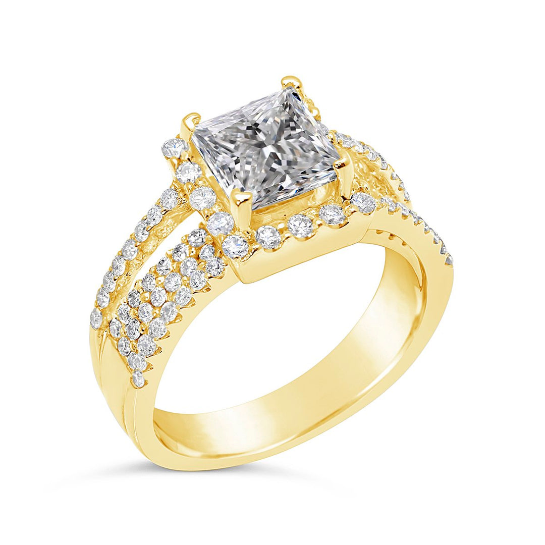 Princess Cut Diamond Halo Engagement Ring