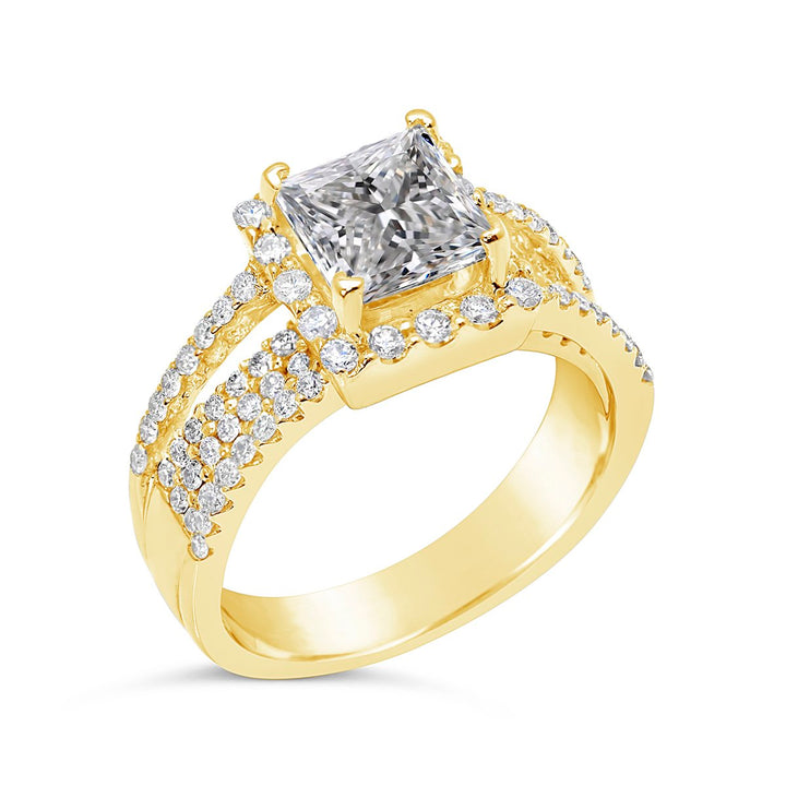 Princess Cut Diamond Halo Engagement Ring