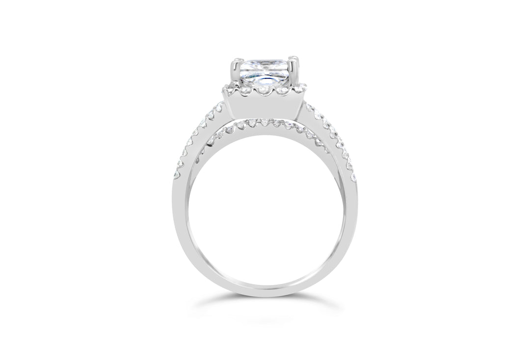 Princess Cut Diamond Halo Engagement Ring