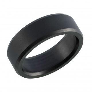 Elysium Black Diamond 8mm Wide Men's Band with Matt Finish