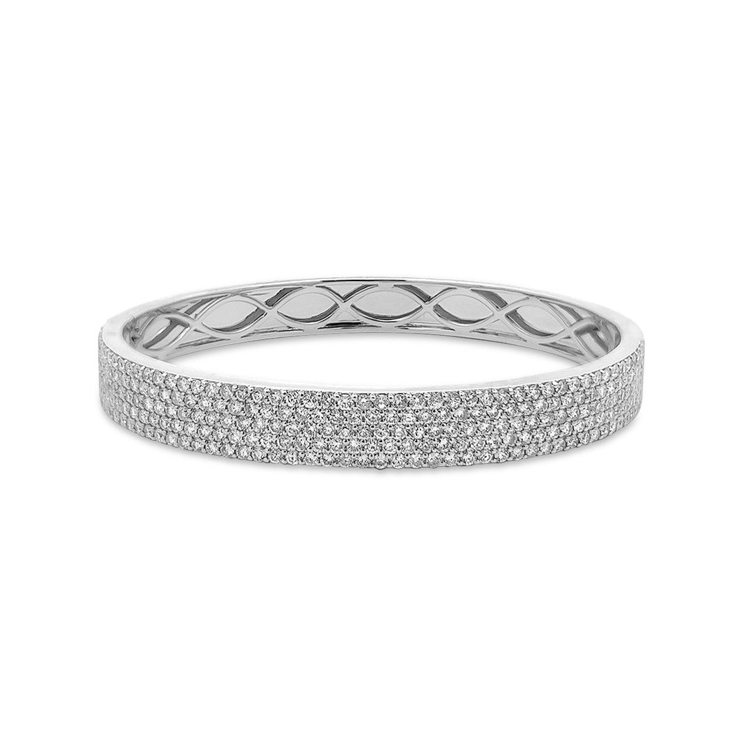 Diamond Pave Bangle Bracelet - ALB-17162