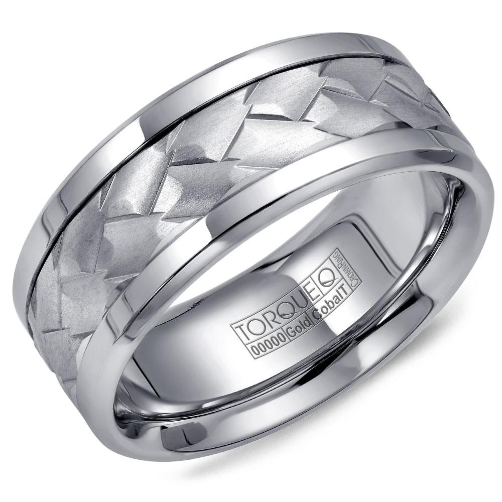 14K White Gold Men's Cobalt & Gold Wedding Band - CW006MW9