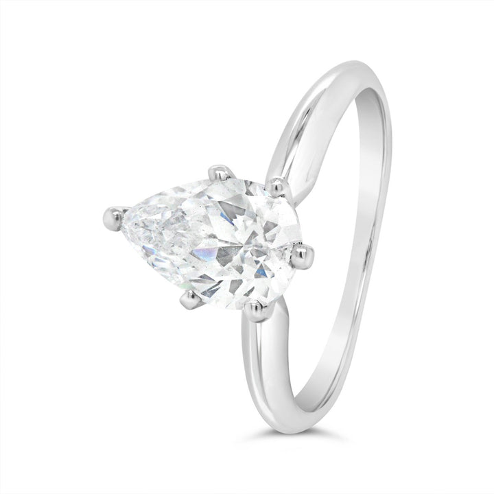 Siz Prong Pear Shape Diamond engagement Ring