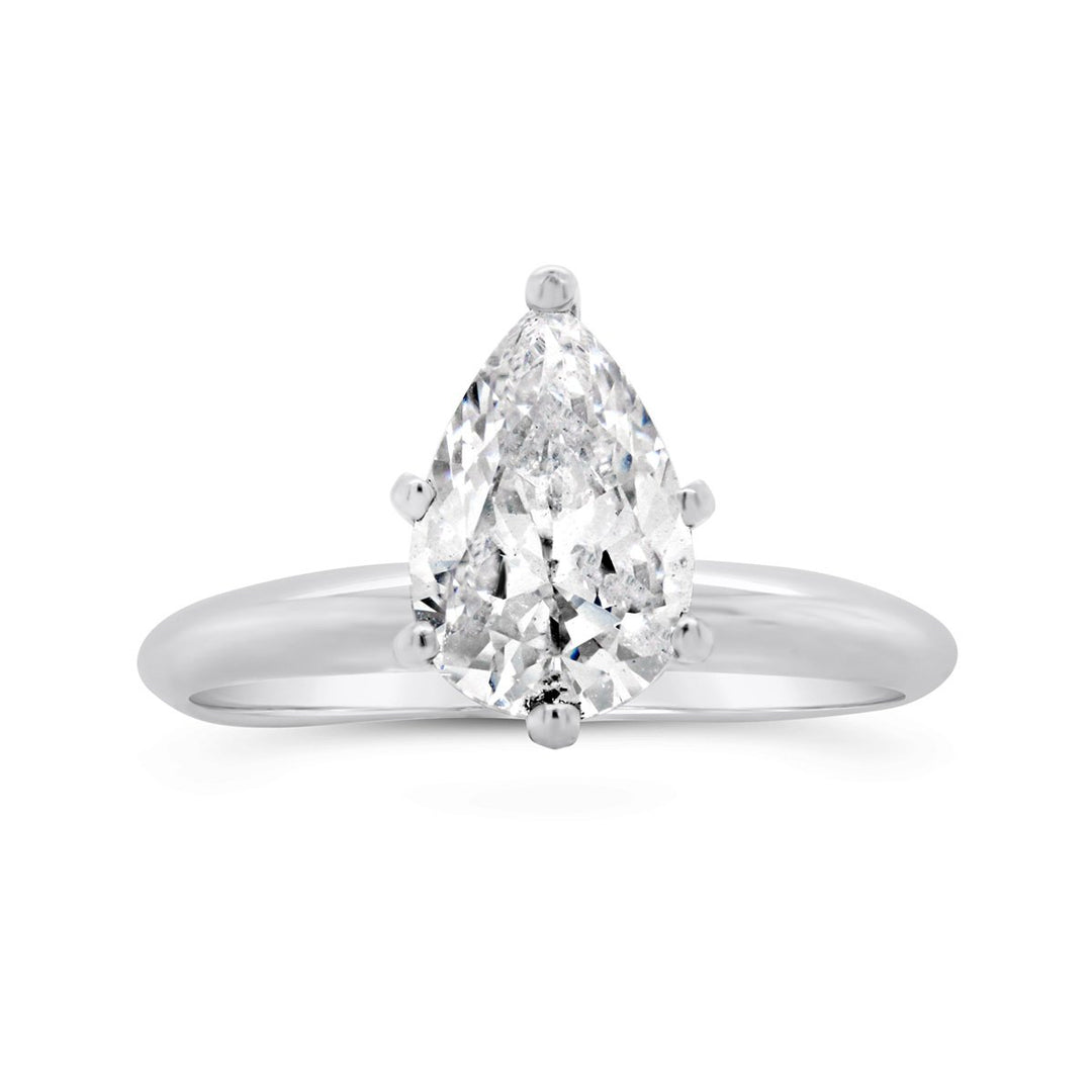 Siz Prong Pear Shape Diamond engagement Ring