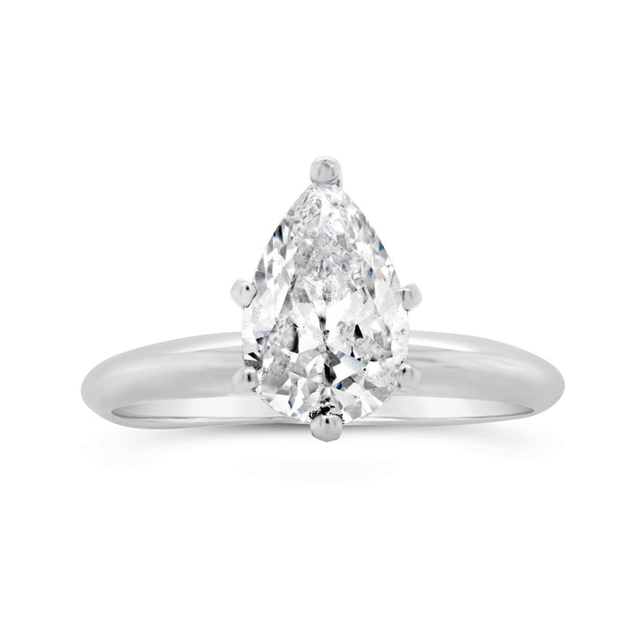 Siz Prong Pear Shape Diamond engagement Ring