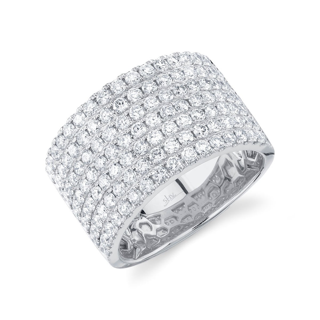 White Gold Diamond Pave Ring - SC55022796V3