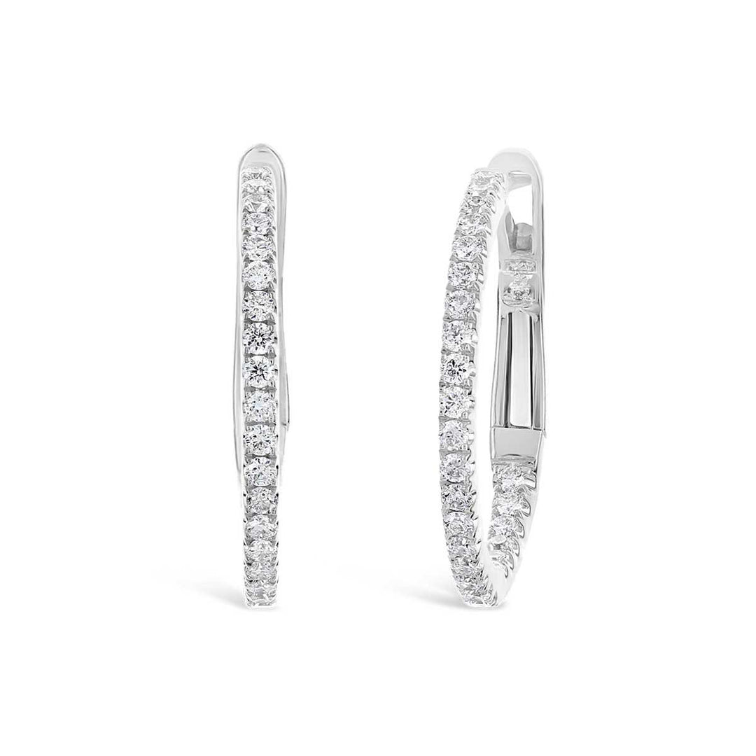 Diamond Inside Outside Hoop Earrings - 6GUE12