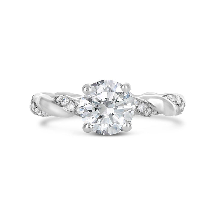 Cross Over Diamond Engagement Ring