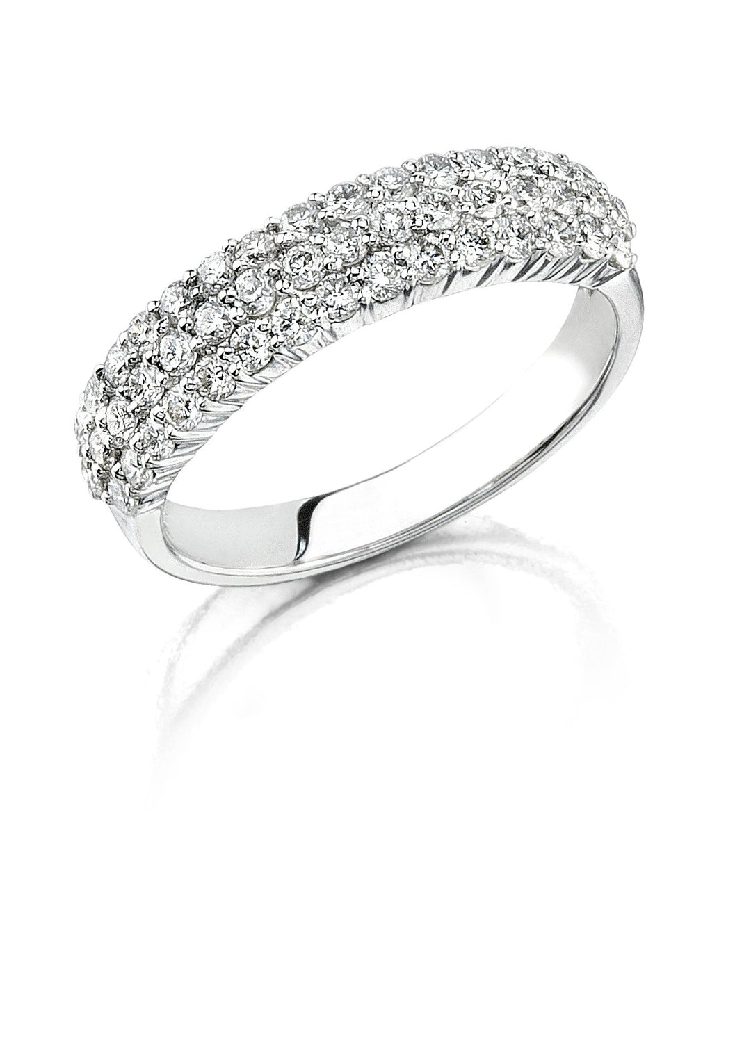 Classic White Gold Diamond Domed Band - MR0486