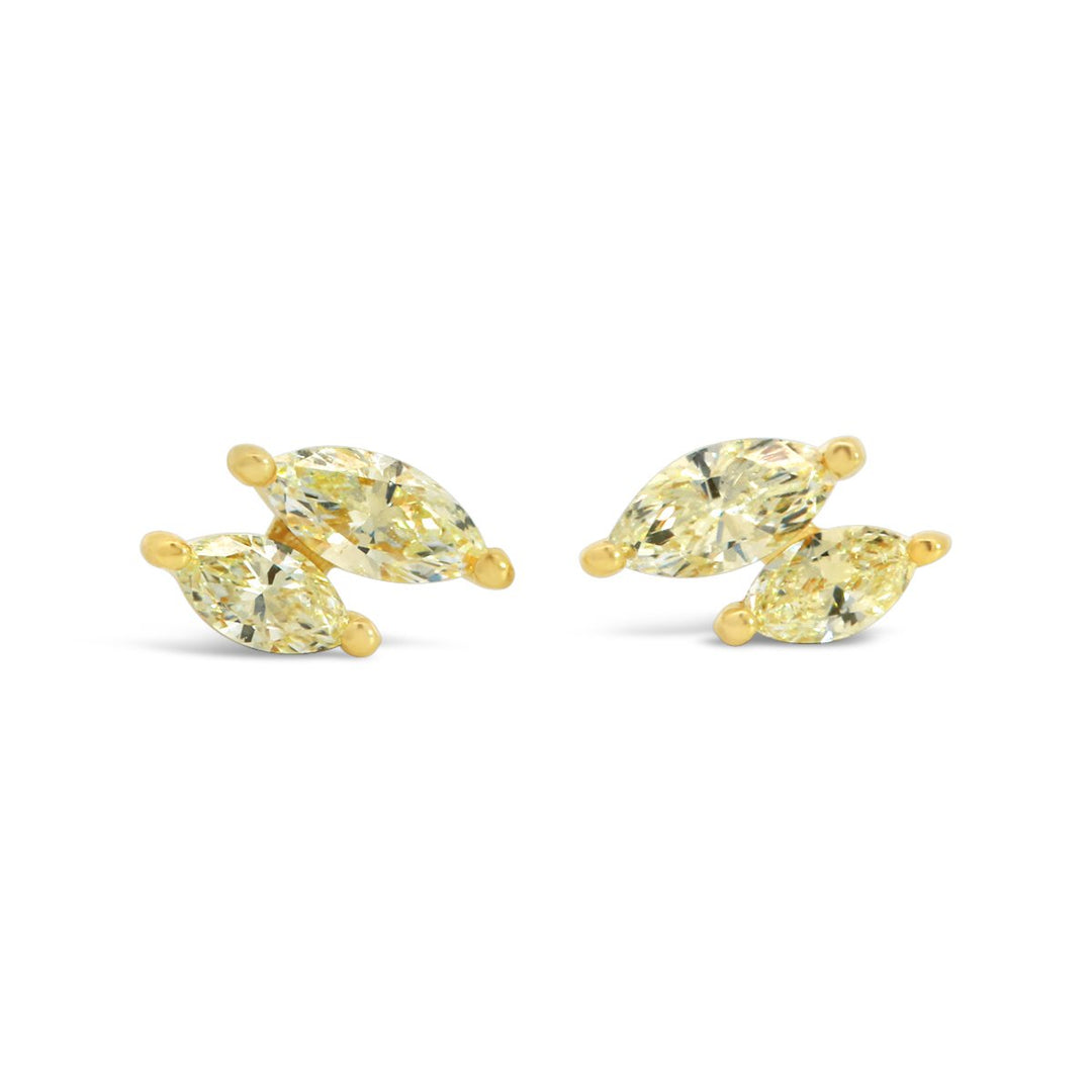 Fancy Yellow Diamond Stud Earrings - AE2812