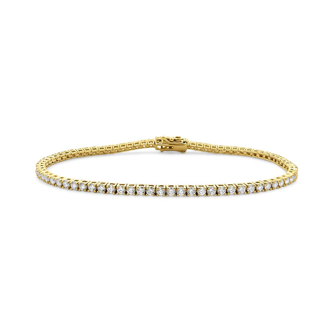 Yellow Gold 4 Prong Diamond Line Bracelet (2.24 ct. total weight) - BL6944