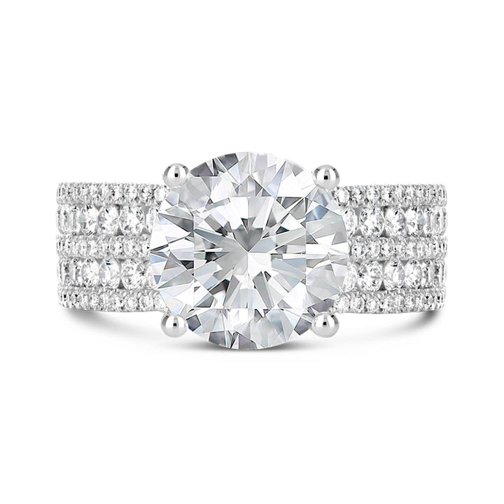 Wide Diamond Band Engagement Ring