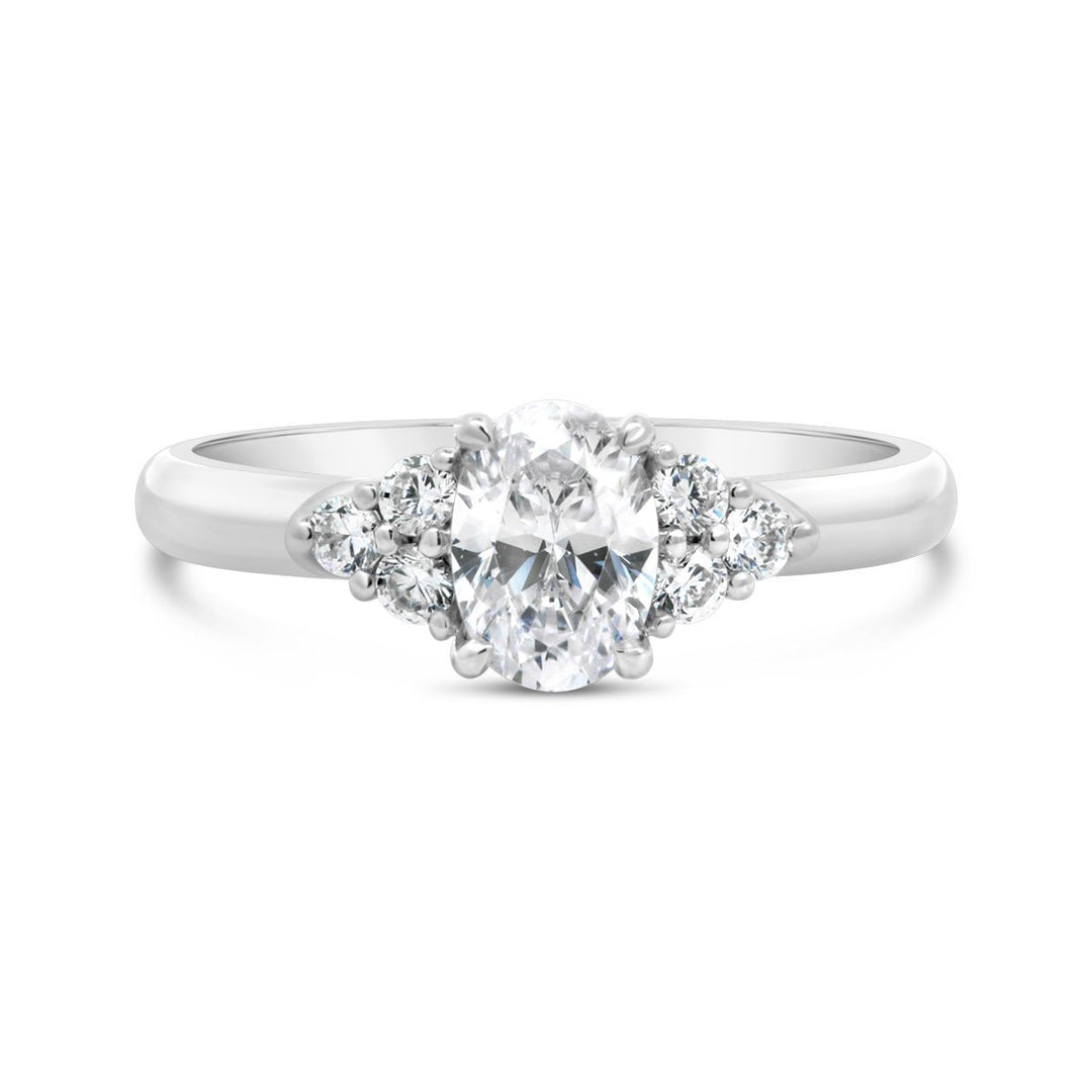 Cluster Side-Stone Diamond Engagement Ring