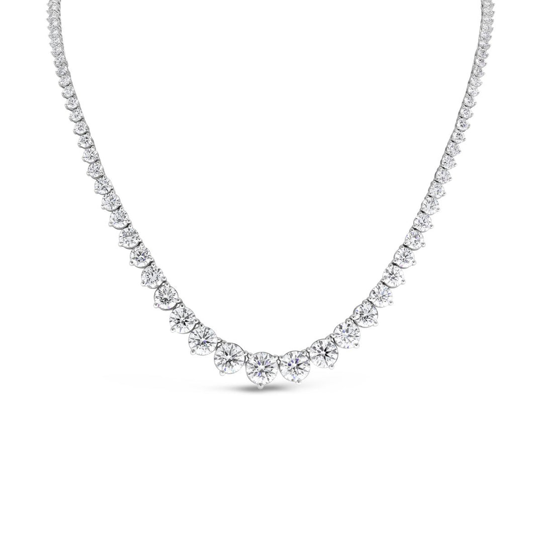 White Gold Lab Grown Diamond Riviera Necklace - 7003972