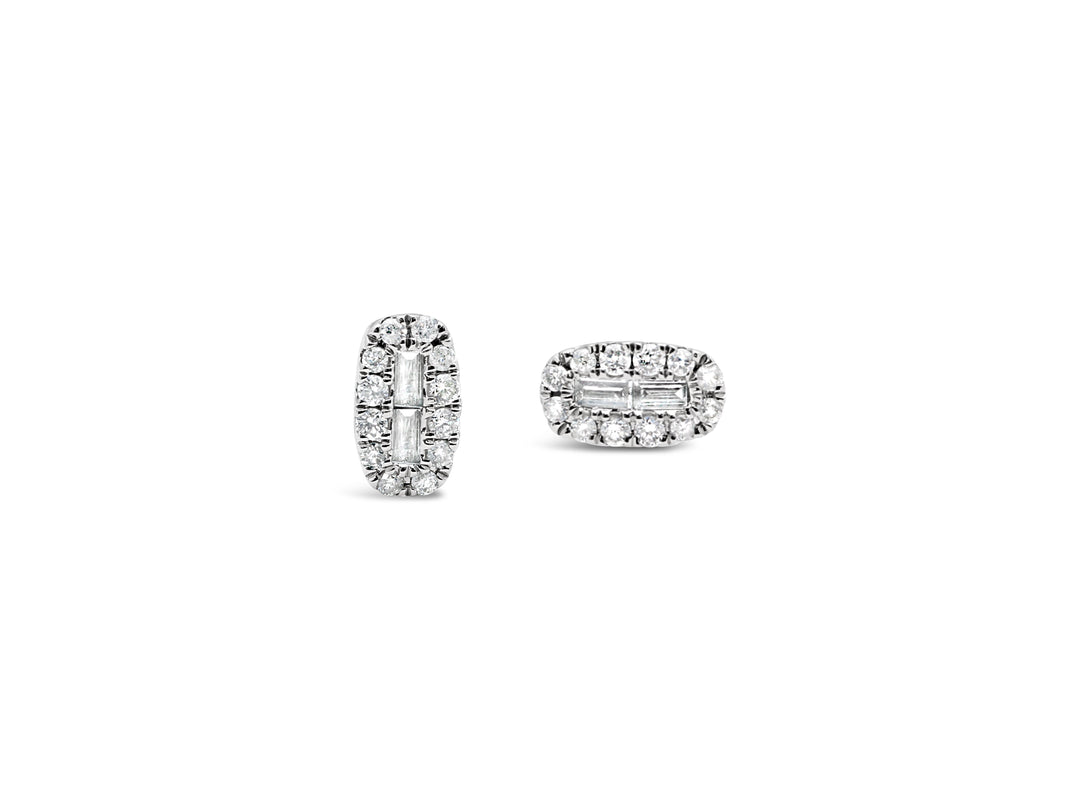 18K Yellow Gold Diamond Stud Earrings - GSE0974
