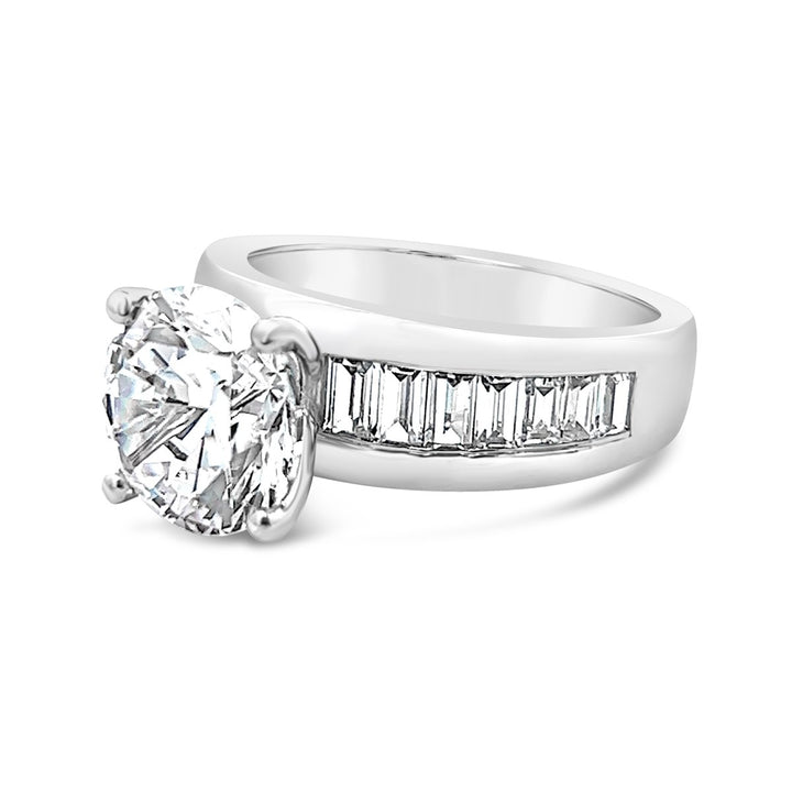 Channel Set with Baguettes Diamond Engagement Ring