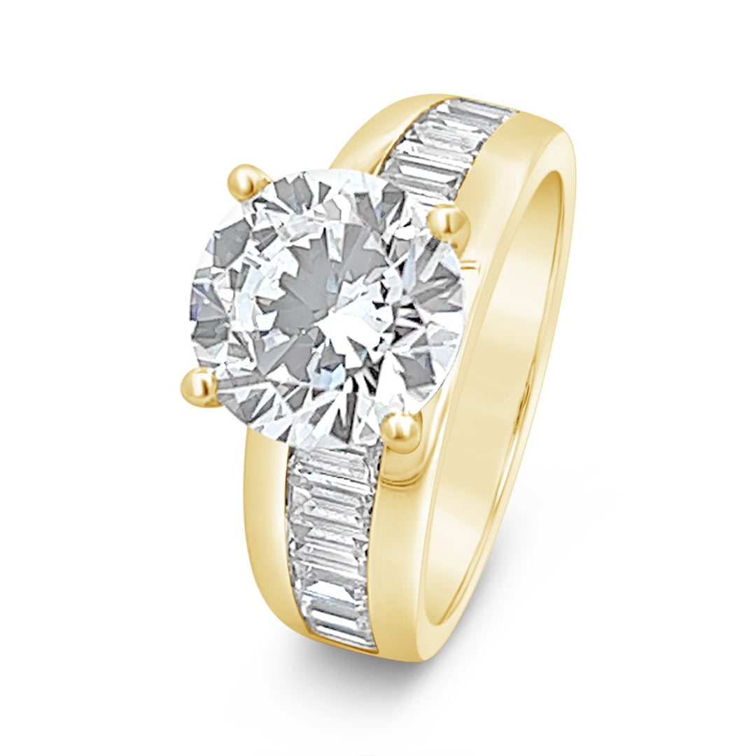 Channel Set with Baguettes Diamond Engagement Ring