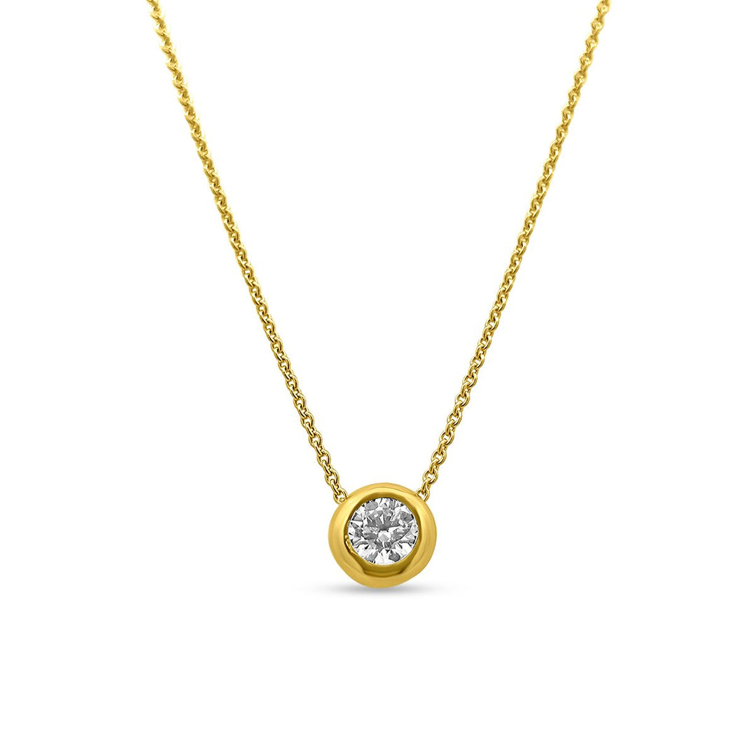 Yellow Gold Lab Grown Diamond Solitaire Slider Necklace - 2374-Y-0.50-LAB