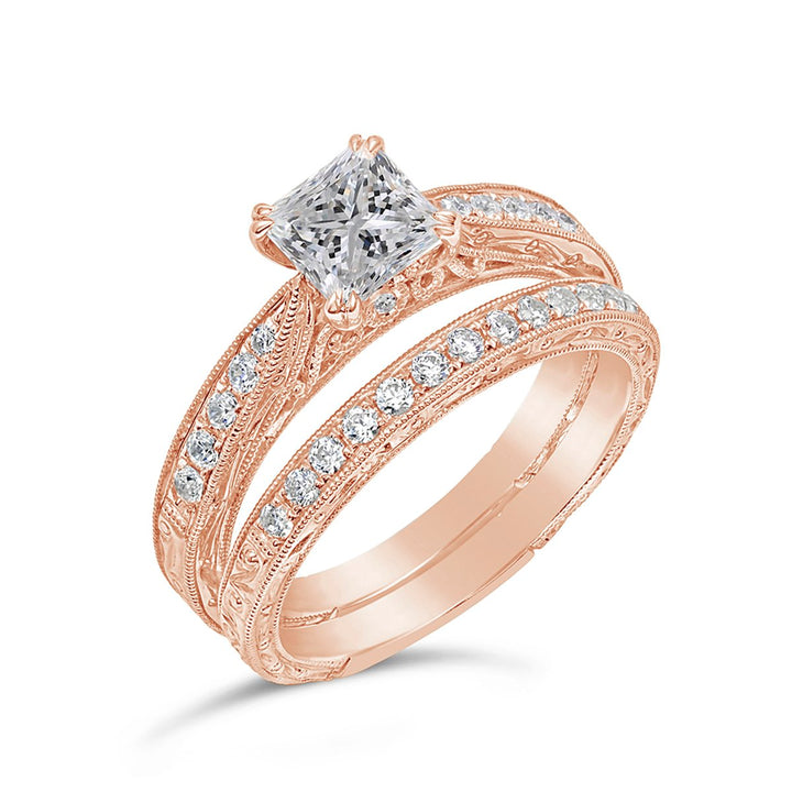 Diamond Engagement Ring Wedding Set - SNR367R-SET