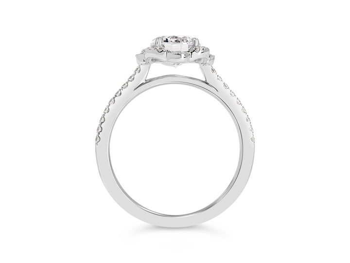 Vintage Style Diamond Halo Engagement Ring