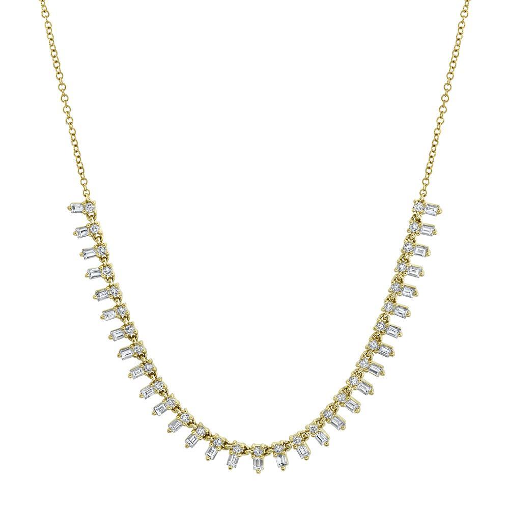 Shy Creation Diamond Baguette Necklace - SC55019146