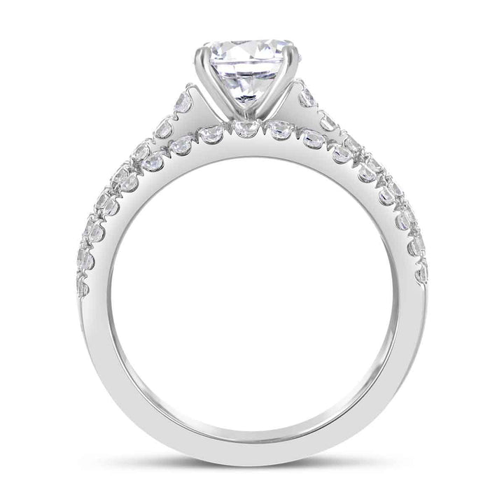 Wide Band Diamond Engagement Ring