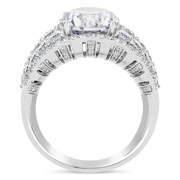 Wide Band Diamond Engagement Ring