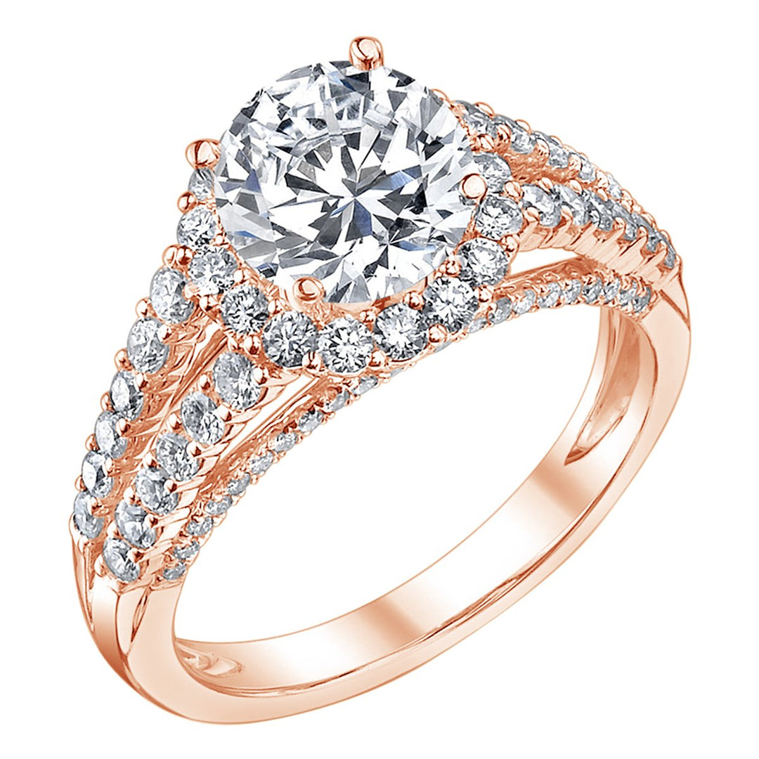 Split Shank Halo Diamond Engagement Ring
