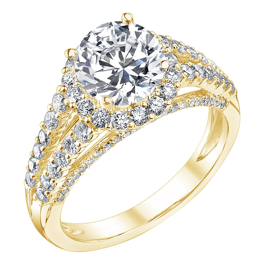 Split Shank Halo Diamond Engagement Ring