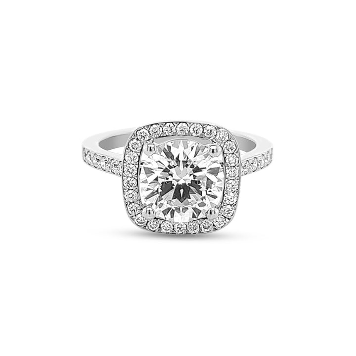 Cushion Shaped Halo Diamond Engagement Ring