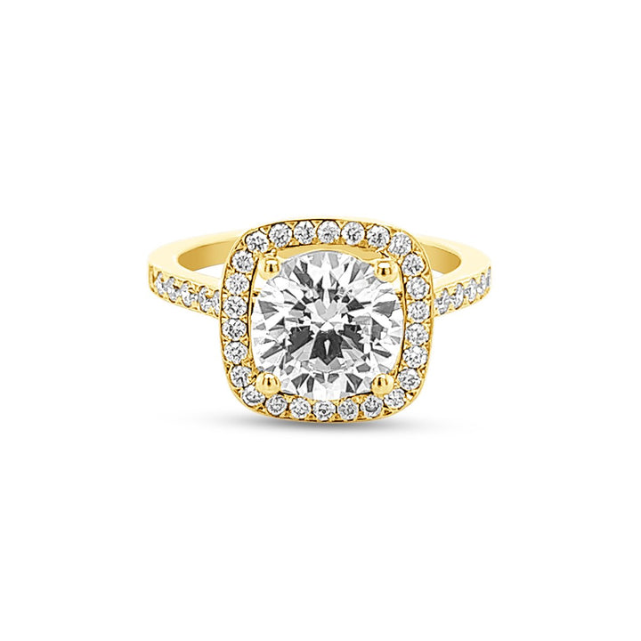 Cushion Shaped Halo Diamond Engagement Ring