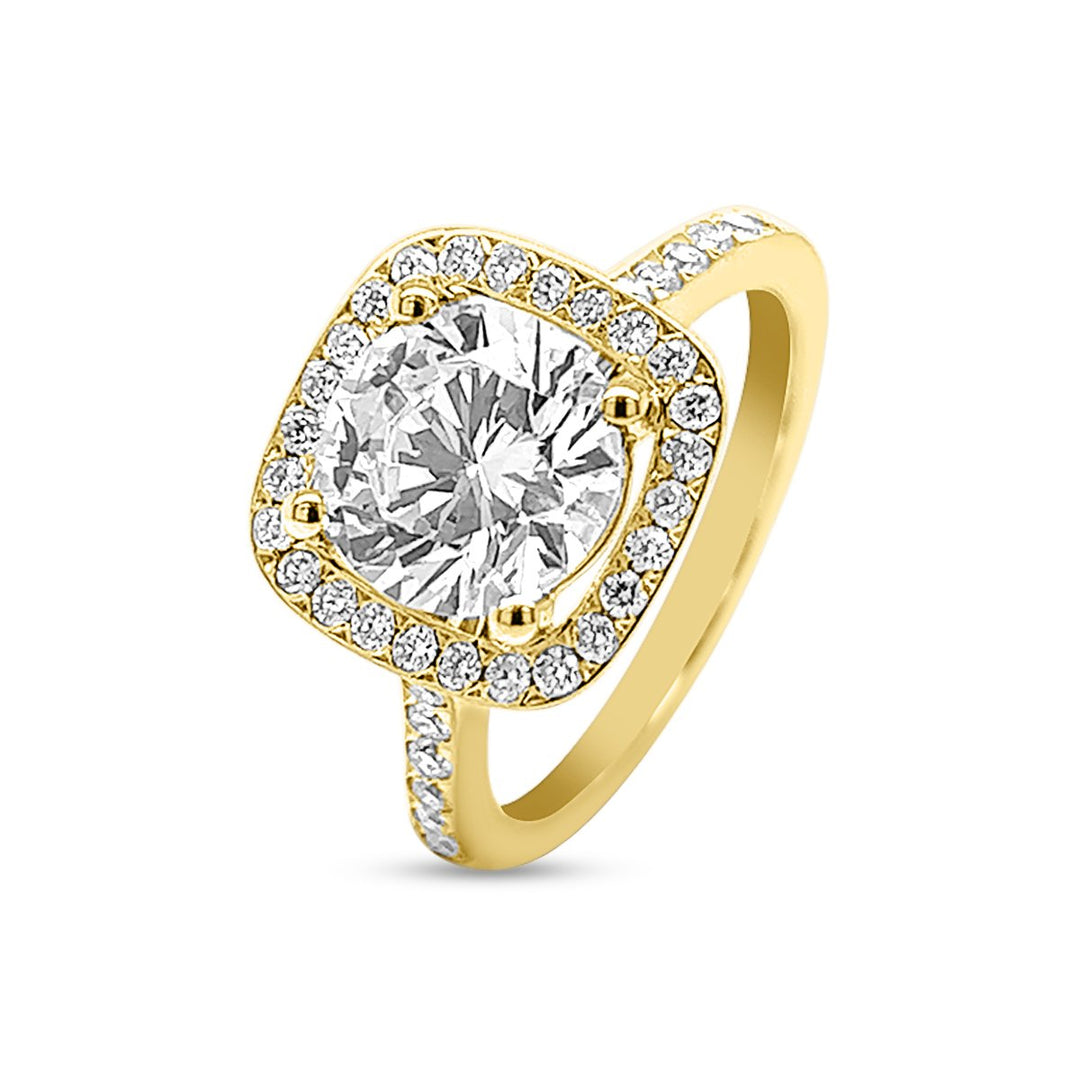 Cushion Shaped Halo Diamond Engagement Ring