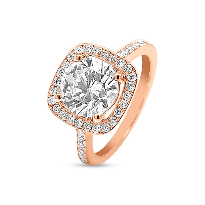 Cushion Shaped Halo Diamond Engagement Ring