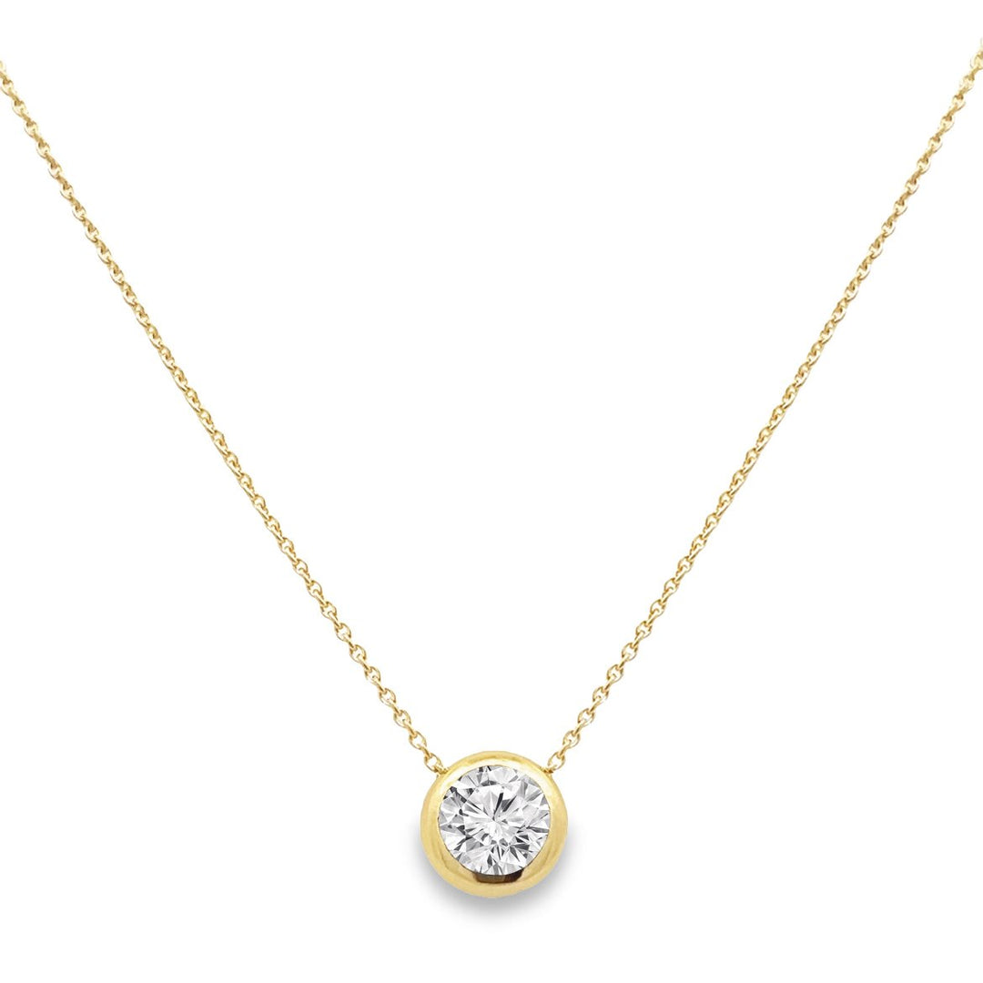 Yellow Gold Lab Grown Diamond Solitaire Slider Necklace - 2375-YG-1.00-LAB