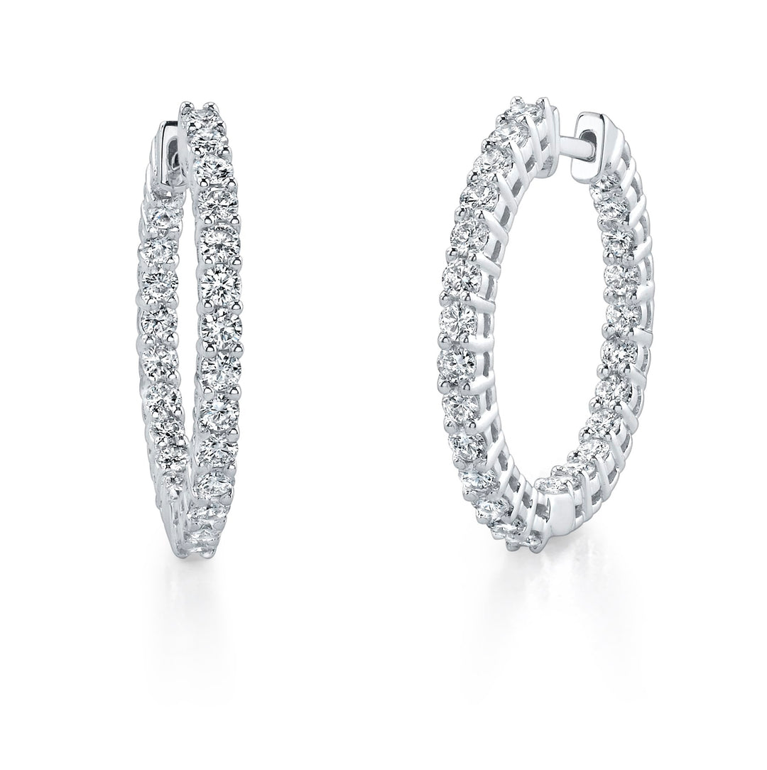 Diamond Diamond Inside Outside Hoop Earrings - RE1966
