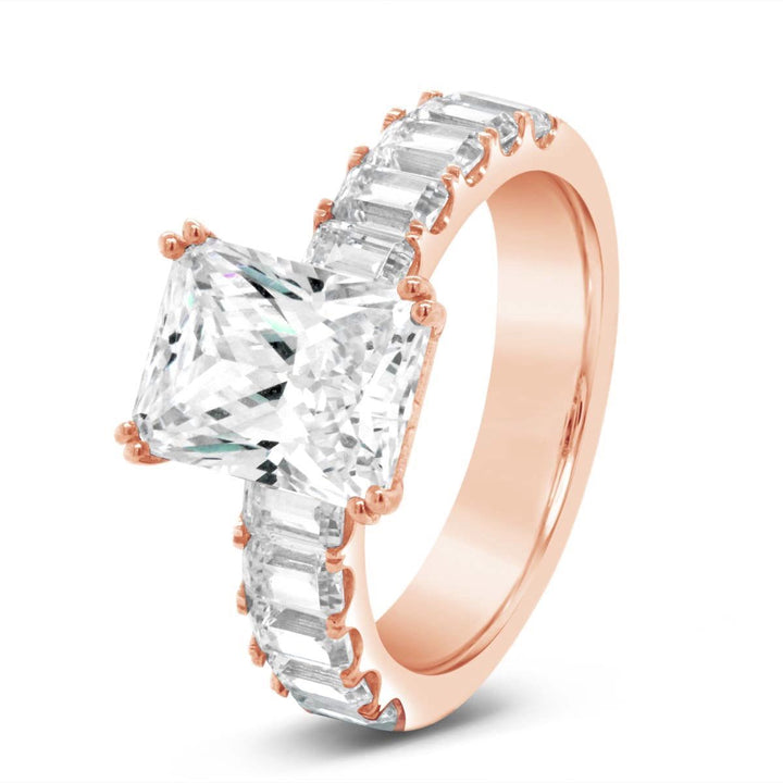 Diamond Engagement Ring with Emerald Diamond Accents - YJC4756R